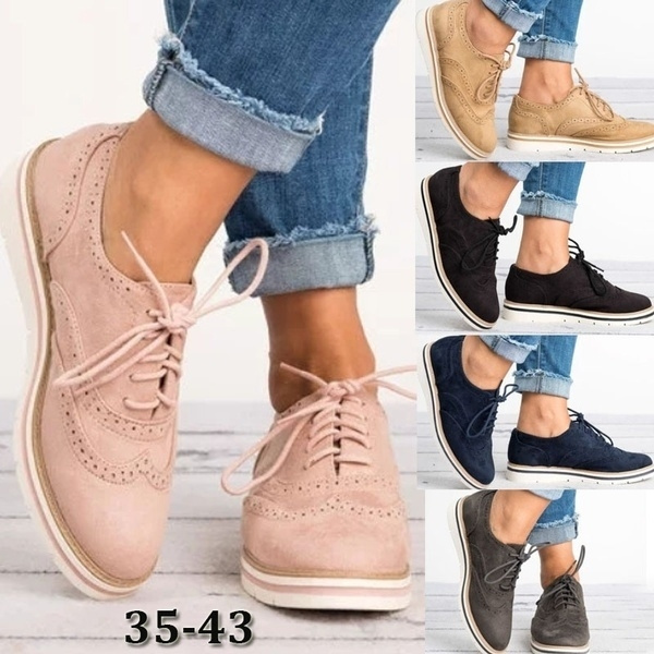 2019 Autumn Women's Perforated Lace-up 
