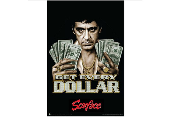 Scarface Dollar Bill Al Pacino Film Mini-Poster