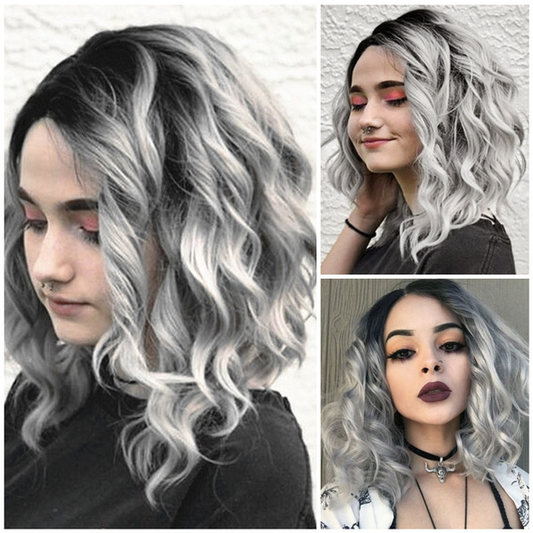 Black and deals silver ombre hair