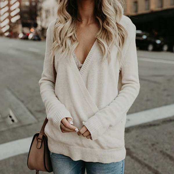 deep v wrap sweater