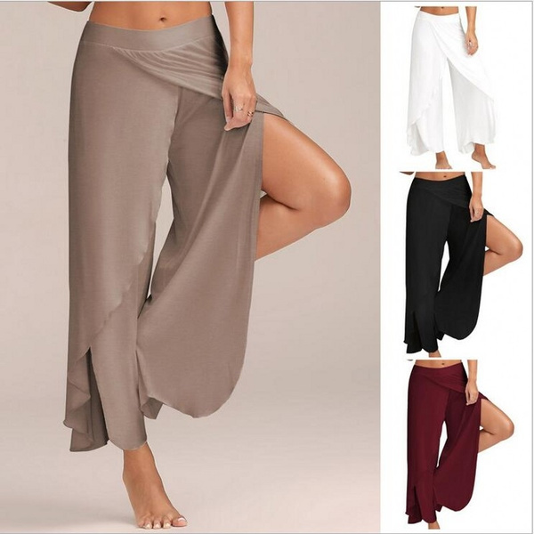 ladies split leg trousers