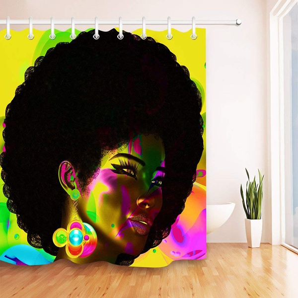 African American Woman Shower Curtain, African American Print Shower Curtains