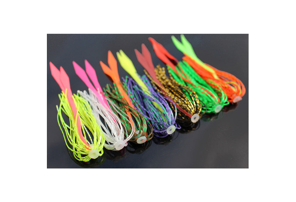 50 pcs set Silicone Band Fishing Skirts Tools SpinnerBait Buzzbait Hand Fittings