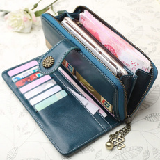 Wallet, leather, Clutch, button
