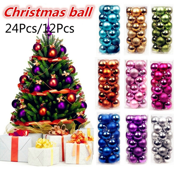24pcs Christmas Tree Large Balls Decorations Baubles Party Wedding Hang Ornament 