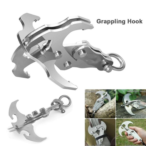 Folding Gravity Grappling Hook Outdoor Climbing Claw Survival Carabiner Tool Set