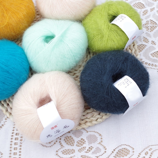 Soft Knitting Wool Yarn Mohair Crochet Cashmere Shawl Supplies DIY Thread Scarf 