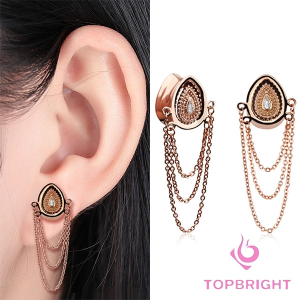 Rose gold clearance ear gauges