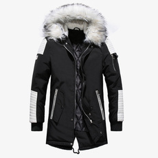 2018 Autumn New Arrivals Men's Outwear Stylish Big Fur Collar Hooded Coats Winter Parkas Warm Coats Cotton Padded Clothes Mid-long Overcoat