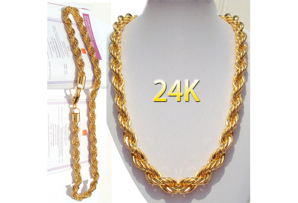 24k Gold-plated Filled Necklace Men's 