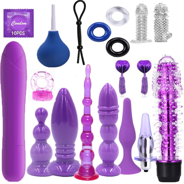 2 4 6 7 8 9 10 12 14 18 19pcs set Adult toy Vibrators Kit Lock Rings Kegel Ball Anal Plug Sex Massage Tools Anus Washer Finger Massagers Adult Sex