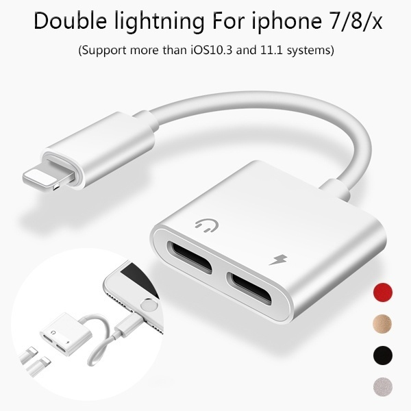 Lightning to headphone discount and charger adapter