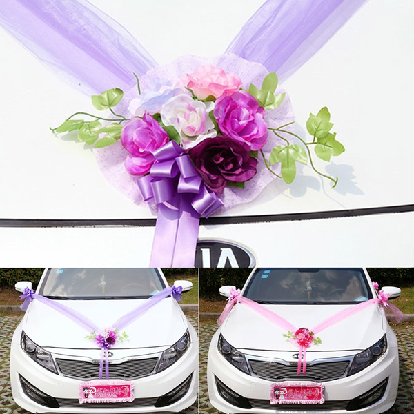 DIY Artificial Flowers Wedding Car Decoration Sets Silk Rose