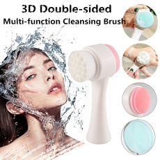 Facial Cleansing Brush Soft Bristles Double-sided Blackhead Exfoliator Brush Face Washing Massaging Deep Cleaning Brush