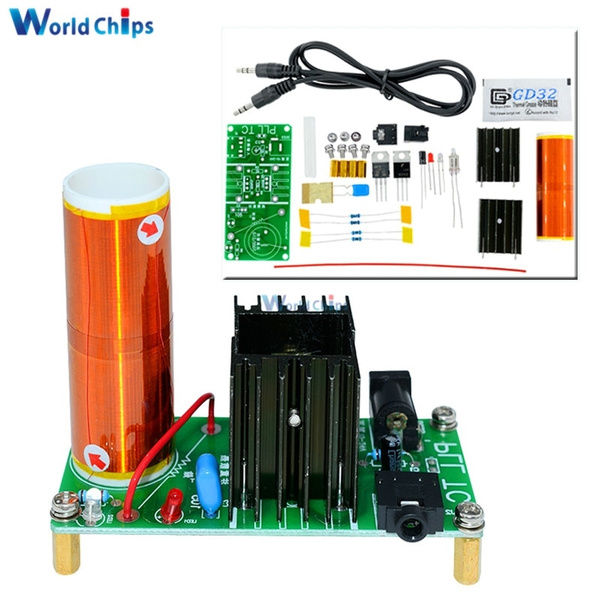 10W Mini Tesla Coil Kit DIY Physics Wireless Electricity Transmission Toy LN-01 