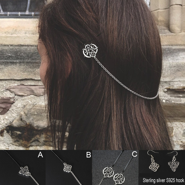Celtic Knot Hair Accessories Norse Hair Pin Viking Hair Clip for Women  Longhair Decorat Stainless Steel Hair Chain Viking Hair Accessories Vintage  Celtics Knots Thistle and Thorns Hairpins Antique Silver Metal Stick