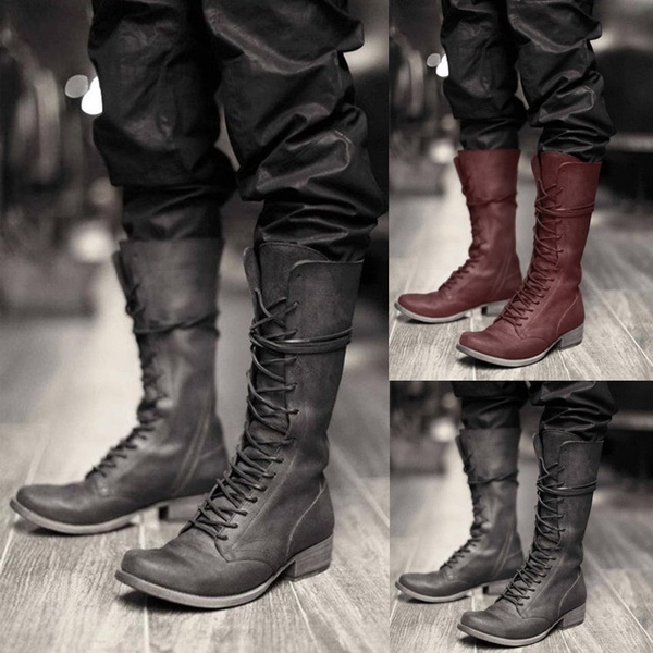 mens knee high military boots