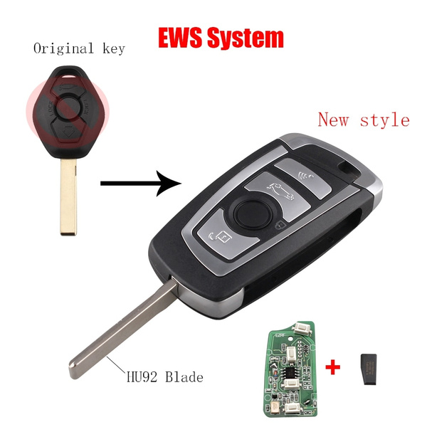 Modified flip 433MHZ remote key for BMW EWS 3 5 7 SERIES with ID44 chip HU92