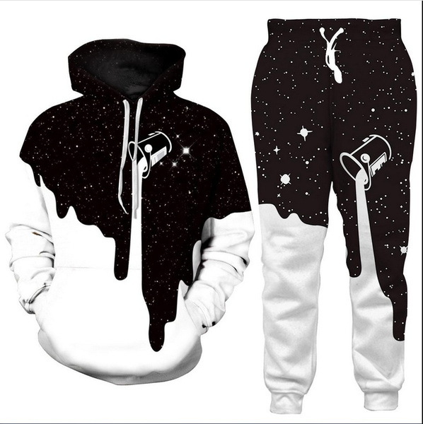 Space Galaxy Milk Dripping 3D Print Women Men Hoodie Jogger Pants