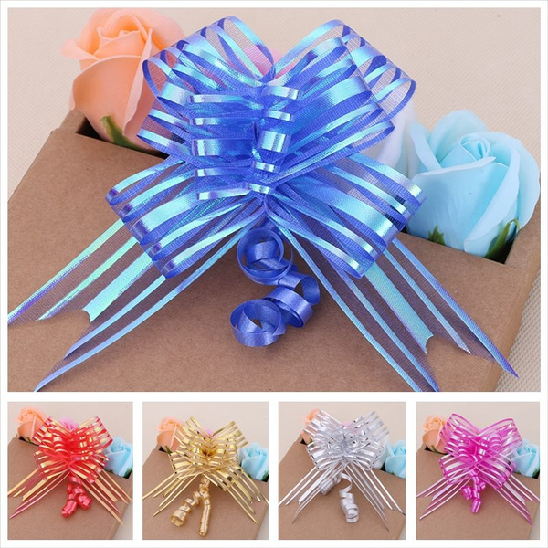 Details about   10pcs Organza Yarn Pull Bows Ribbons Wedding Party Flower Decoration Wraps Gift 