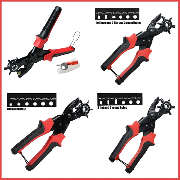 Puncher Tool Leather Punch Plier Leather Belt Revolving Perforator