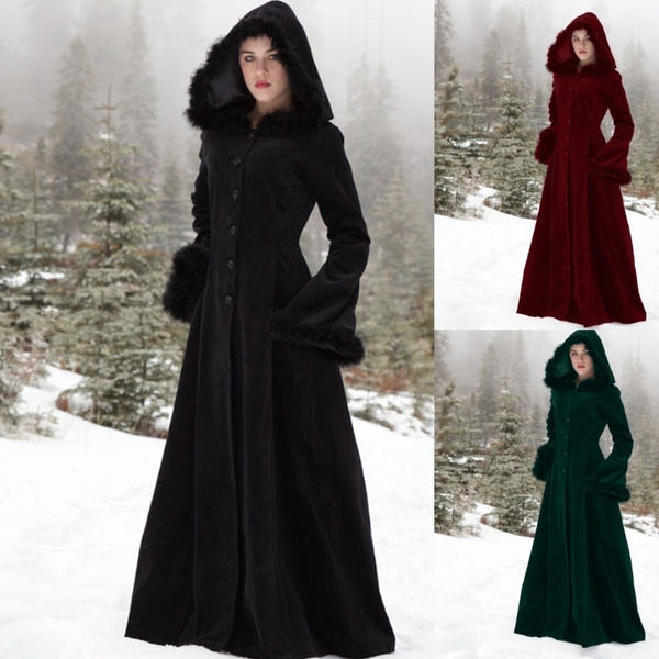 long velvet winter coat