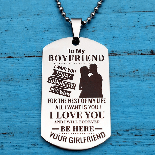 Boyfriend and girlfriend deals dog tags