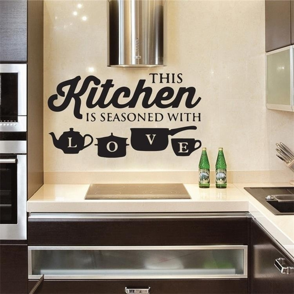 Kitchen Restaurant Creative Wall Stickers Room Decoration Diy Removable Home Decals Art Wallpapers Wish Kitchen Restaurant Creative Wall, Removable Decals For Kitchen Cabinets