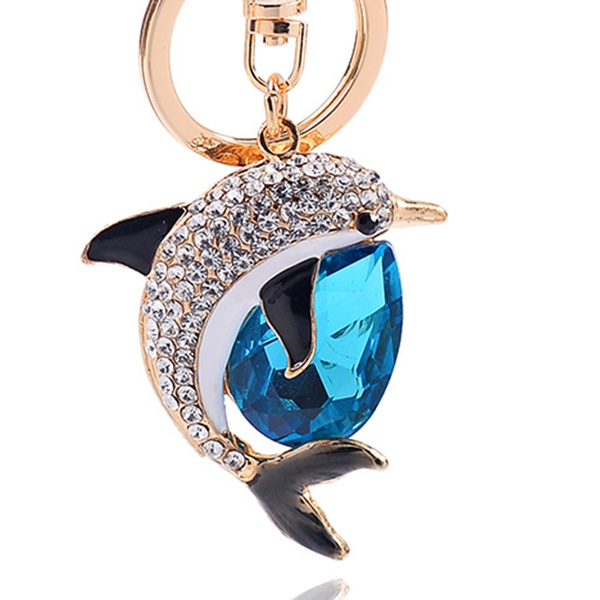 Mermaid Shell Starfish Dolphin Cluster Bag Charm KeyChains Gift 25mm Key  Rings Charms Metal Keyring 20Pcs