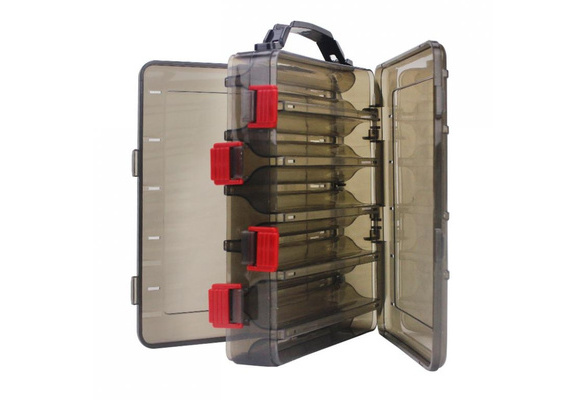 Compartments Double Sided Fishing Tackle Box Visible Hard Plastic Clear Fishing  Lure Bait Squid Jig Minnows 