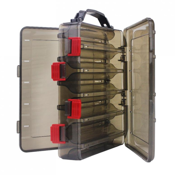 10 Compartments Double Sided Fishing Tackle Box Waterproof Visible