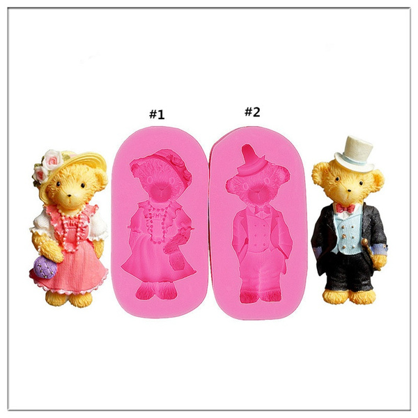 Teddy Bear Boy Silicone Fondant Mold Teddy Bear Mold Silicone Soap