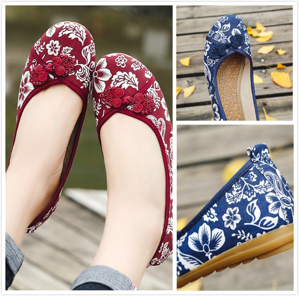 Spring New Ethnic Style Embroidered Cloth Shoes Handmade Linen Soft-Soled Women'S Single Shoes main image 1