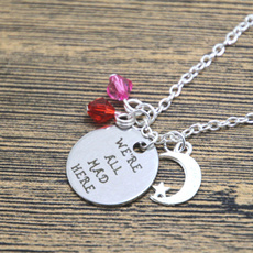 Silver Jewelry, cheshirecatnecklace, aliceinwonderlandnecklace, littlemermaidnecklace
