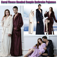 bathrobesforwoman, gowns, Fleece, hooded