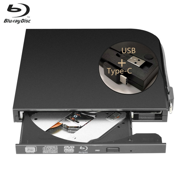 External Blu Ray DVD Drive Burner Player USB3.0 TypeC Dual interfaces