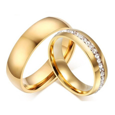 Couple Rings, goldplated, DIAMOND, Joyería de pavo reales