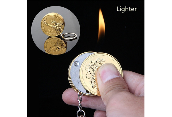 coin cigarette lighter New Accessories Pendant coin shape Rechargeable lighter cigarette lighter  No Gas UB