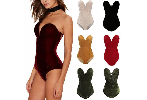 Women Strapless Backless Bodysuit 