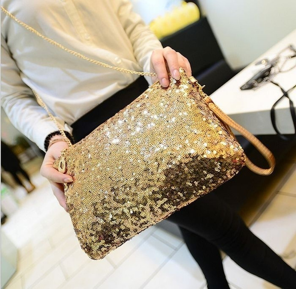 Sequin Purse Clutch Bag By Red Cuckoo Champagne Rose Gold Sparkly Sequins  Evening Handbag Prom | forum.iktva.sa