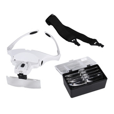 5 Lens Adjustable Loupe Headband Magnifying Glasses Magnifier with LED Light Lamp Magnifying Glasses for Eyelash Extension Beauty