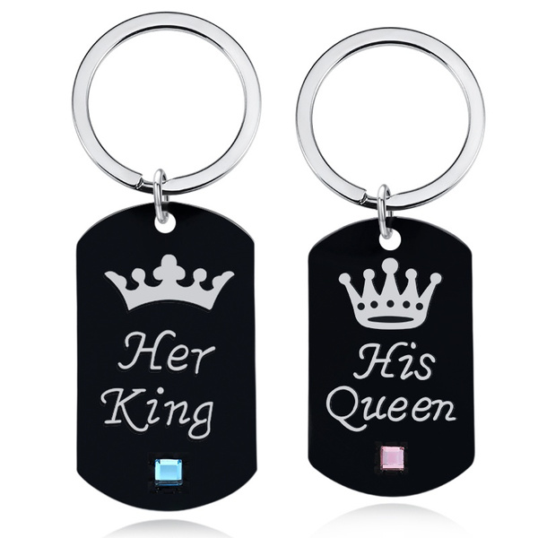 Her King His Queen Couple Keychain 