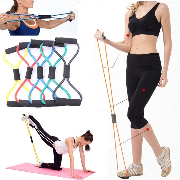 Resistance Training Bands Tube Workout Exercise for Yoga 8 Type Fashion ...