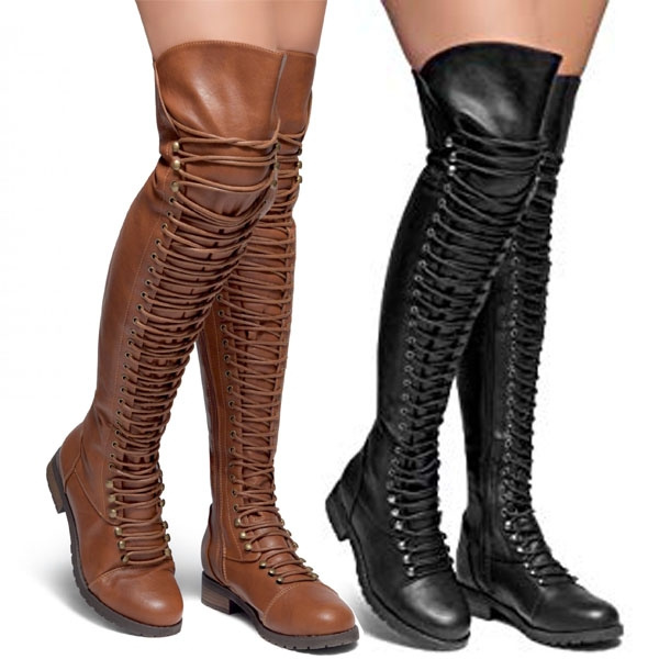 knee high combat boots for women