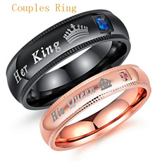 Steel, King, Romantic, 925 silver rings