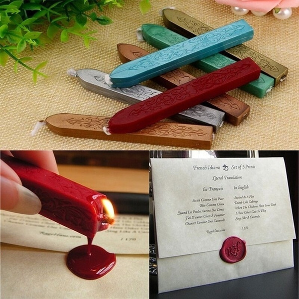 2Pcs Manuscript Sealing Seal Wax Sticks Wicks For Postage Letter Wish