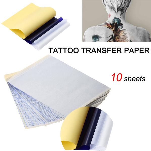 10x Tattoo Transfer Stencil Carbon Thermische tracering 10x papier de tatouage 10x Papel de transferencia de tatuajes 10x Tattoo Transferpapier | Wish