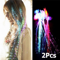 rainbow, Fiber, led, Hair Extensions