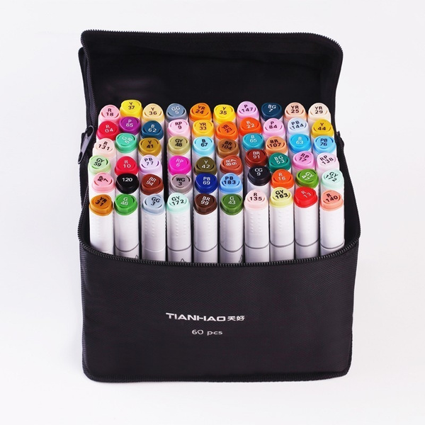 30/80 Colours Dual Tip Twin Marker Pen Set For Copic Posca Drawing