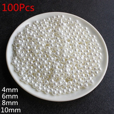 100pcs Plastic Pearl Round Spacer Loose Beads For DIY Jewelry Making (Size 4mm-10mm)